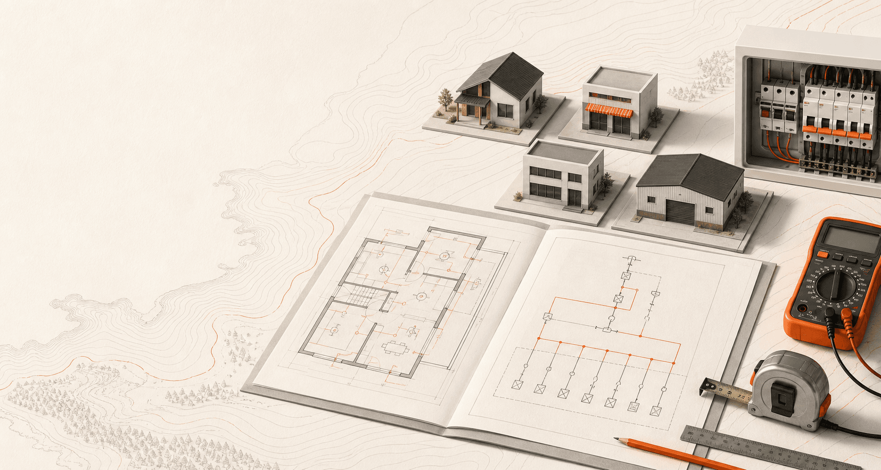 Planos eléctricos, tablero y modelos de proyectos habitacionales y comerciales